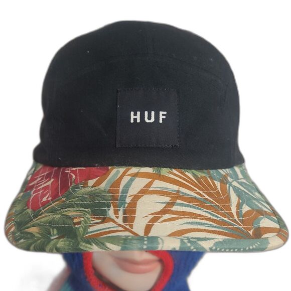 Vtg 5 Panel Huf Custom made Headwear  hat y2k Floral - Picture 1 of 8